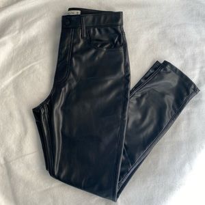 Curve Love Vegan Leather Black Pants